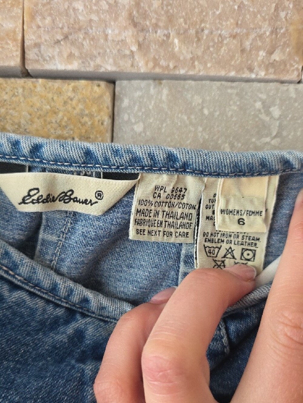 Denim Button-Front Skirt - Picture 2 of 5